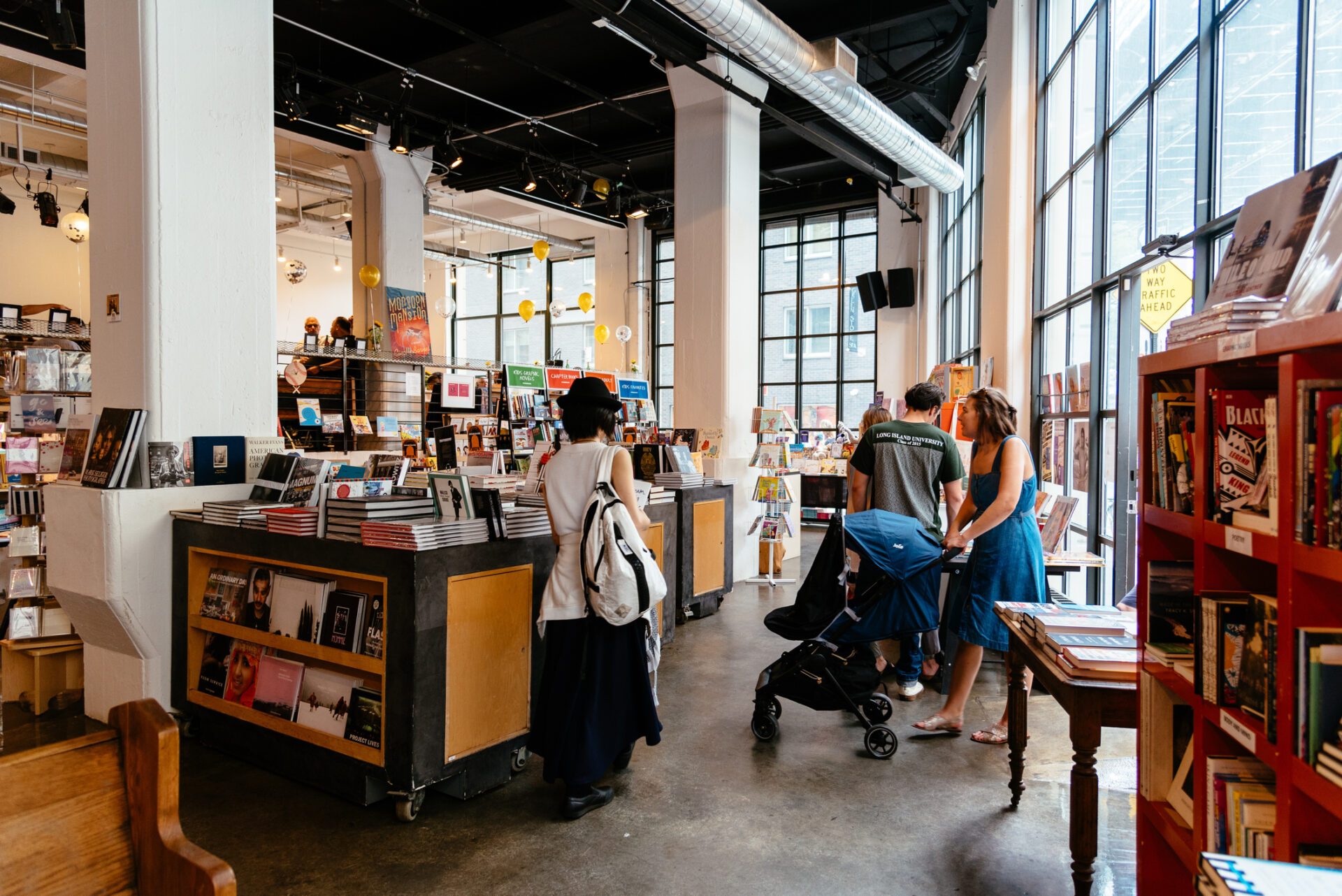 Interior view of hipster Bookstore in Brooklyn
